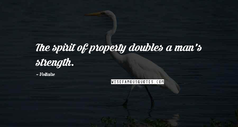 Voltaire Quotes: The spirit of property doubles a man's strength.