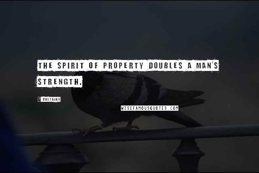 Voltaire Quotes: The spirit of property doubles a man's strength.