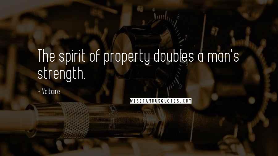 Voltaire Quotes: The spirit of property doubles a man's strength.