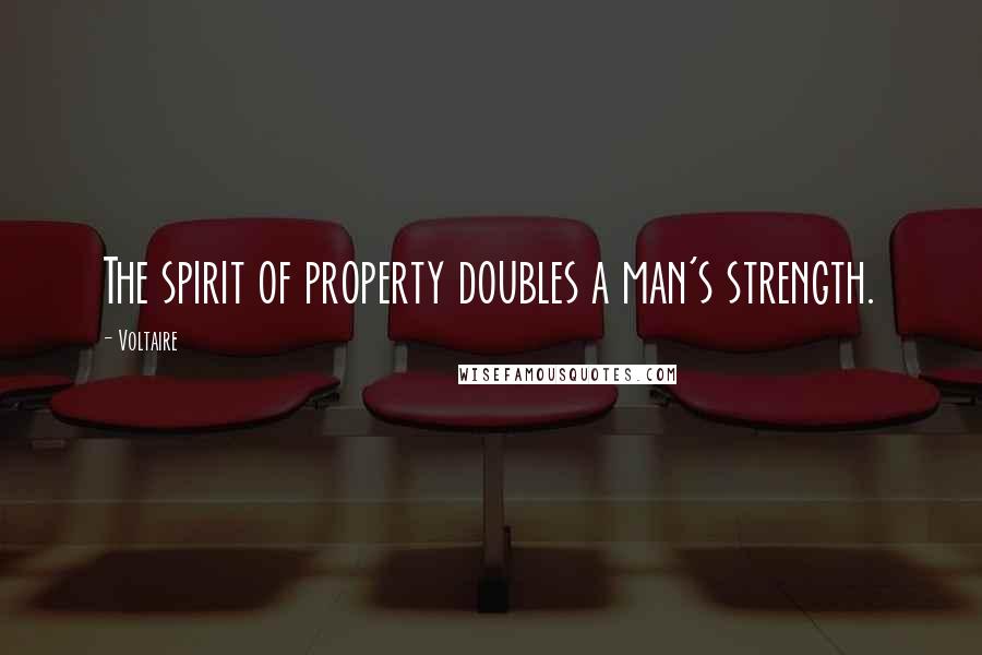 Voltaire Quotes: The spirit of property doubles a man's strength.