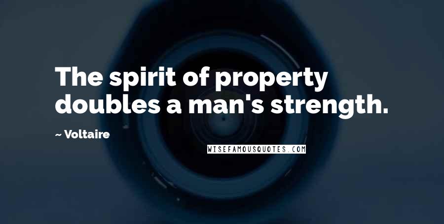 Voltaire Quotes: The spirit of property doubles a man's strength.