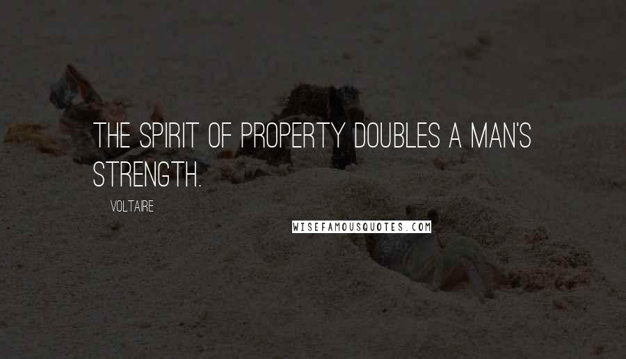 Voltaire Quotes: The spirit of property doubles a man's strength.