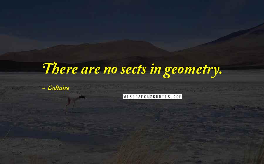 Voltaire Quotes: There are no sects in geometry.