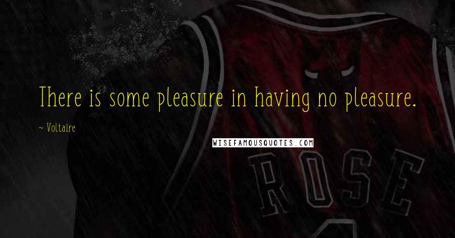 Voltaire Quotes: There is some pleasure in having no pleasure.