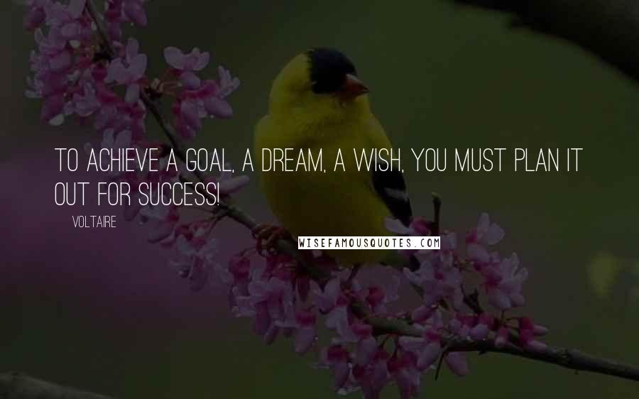 Voltaire Quotes: To achieve a goal, a dream, a wish, you must plan it out for success!