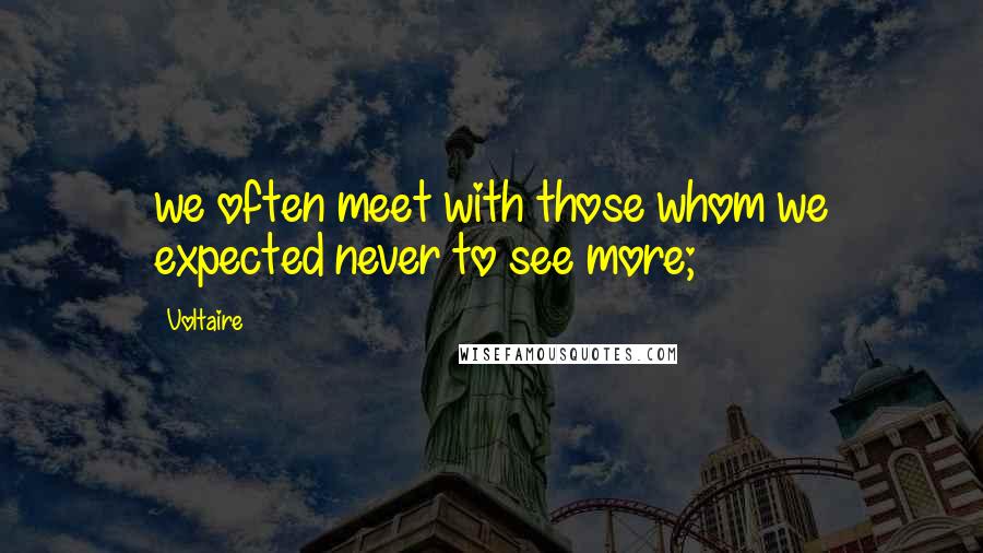 Voltaire Quotes: we often meet with those whom we expected never to see more;