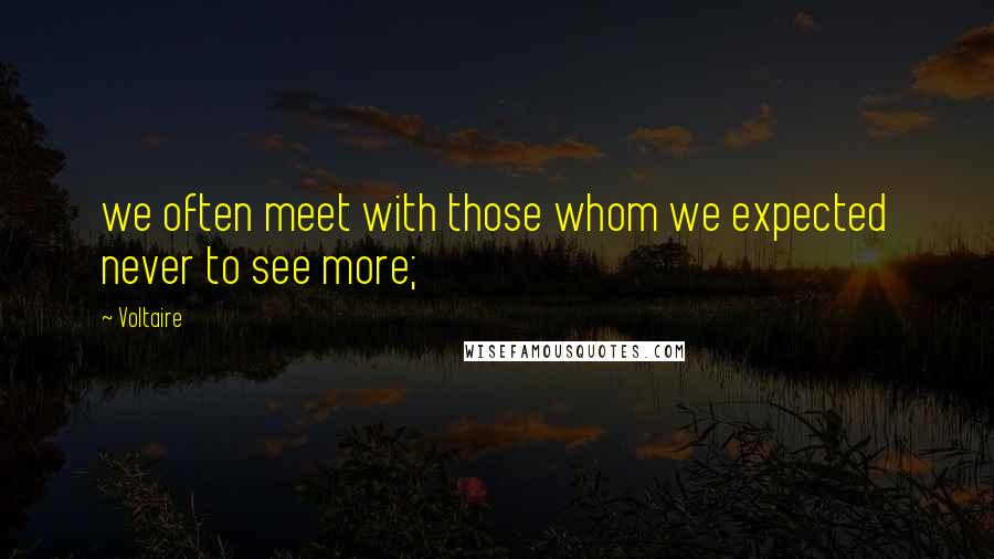 Voltaire Quotes: we often meet with those whom we expected never to see more;