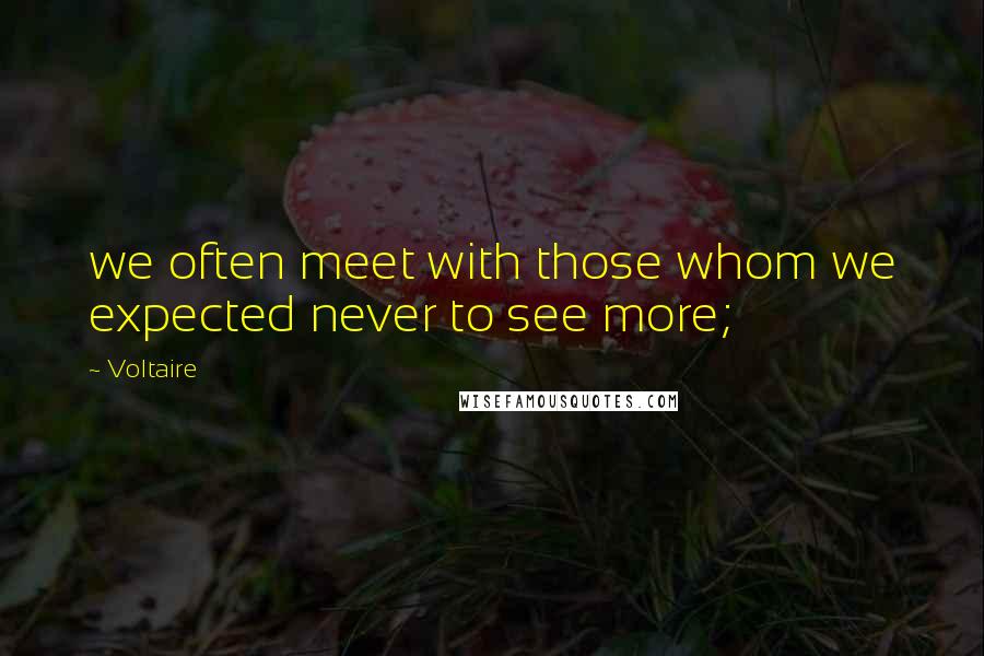 Voltaire Quotes: we often meet with those whom we expected never to see more;