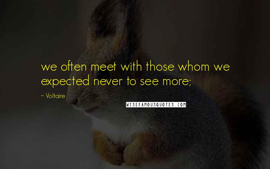 Voltaire Quotes: we often meet with those whom we expected never to see more;