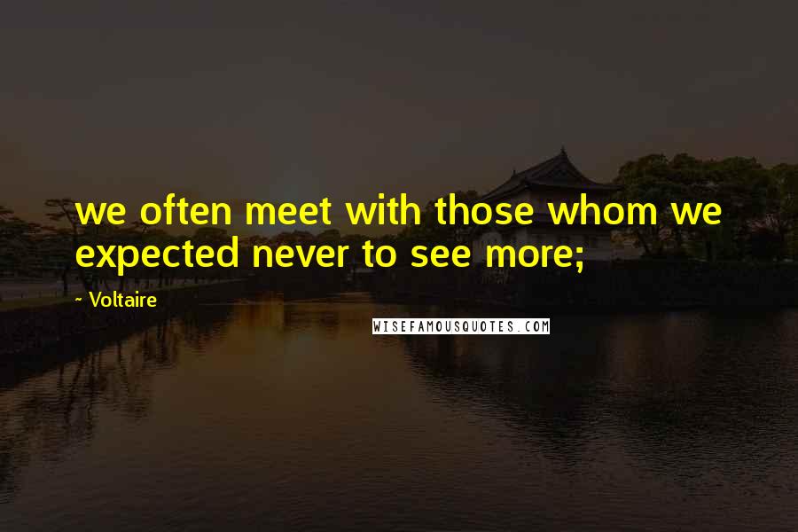 Voltaire Quotes: we often meet with those whom we expected never to see more;