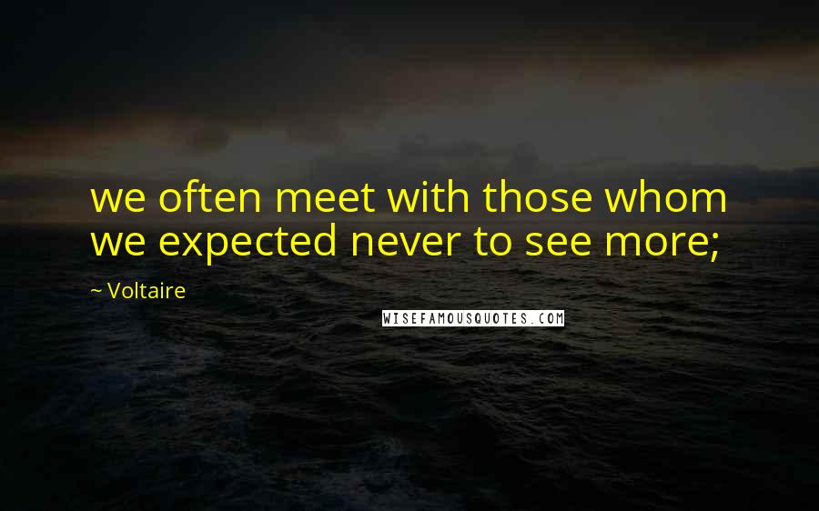 Voltaire Quotes: we often meet with those whom we expected never to see more;