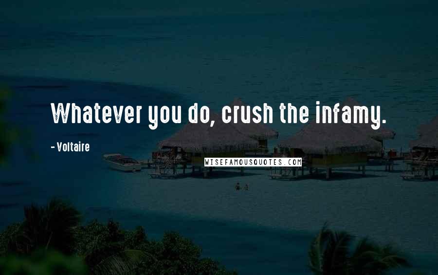 Voltaire Quotes: Whatever you do, crush the infamy.