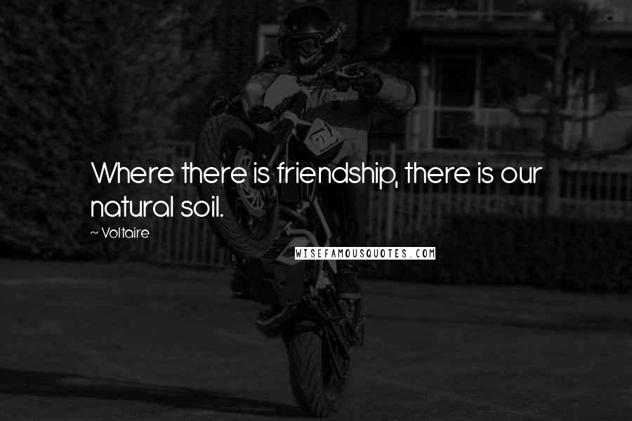 Voltaire Quotes: Where there is friendship, there is our natural soil.