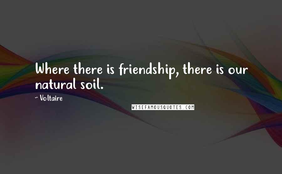 Voltaire Quotes: Where there is friendship, there is our natural soil.