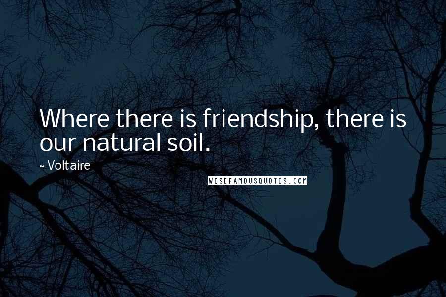 Voltaire Quotes: Where there is friendship, there is our natural soil.