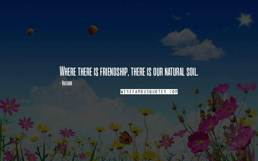 Voltaire Quotes: Where there is friendship, there is our natural soil.