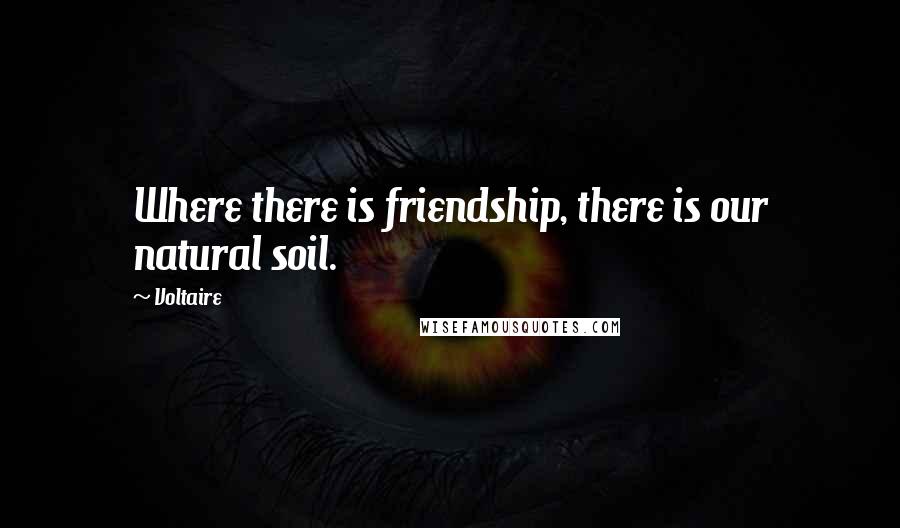 Voltaire Quotes: Where there is friendship, there is our natural soil.