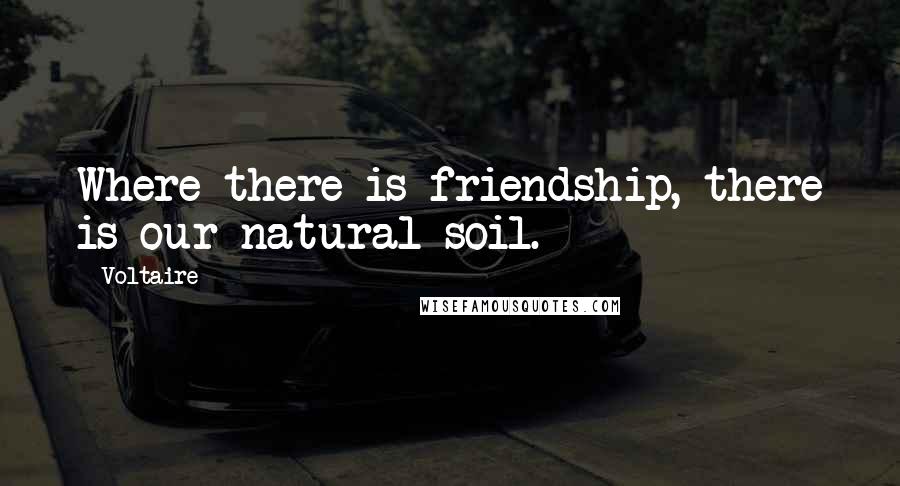 Voltaire Quotes: Where there is friendship, there is our natural soil.