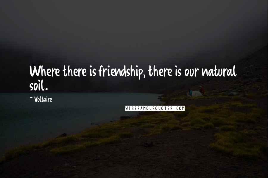 Voltaire Quotes: Where there is friendship, there is our natural soil.