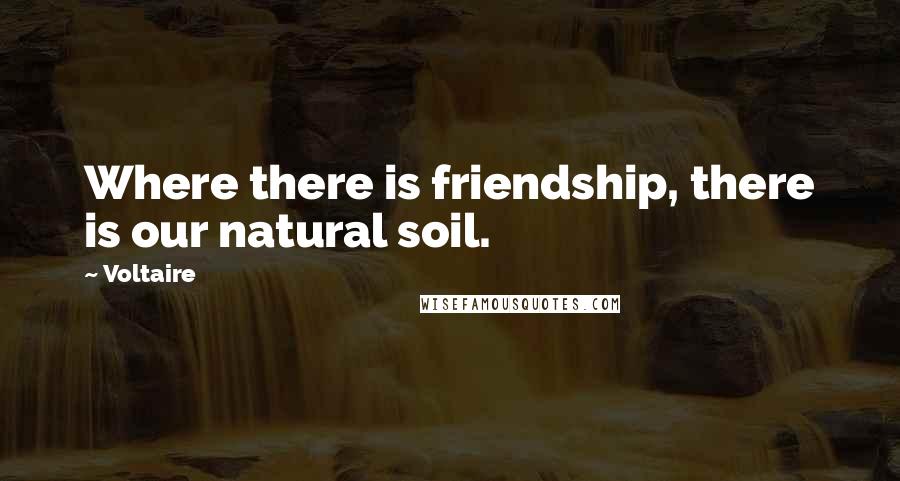 Voltaire Quotes: Where there is friendship, there is our natural soil.