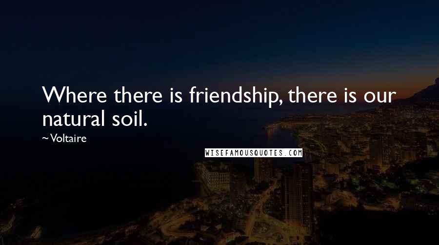 Voltaire Quotes: Where there is friendship, there is our natural soil.