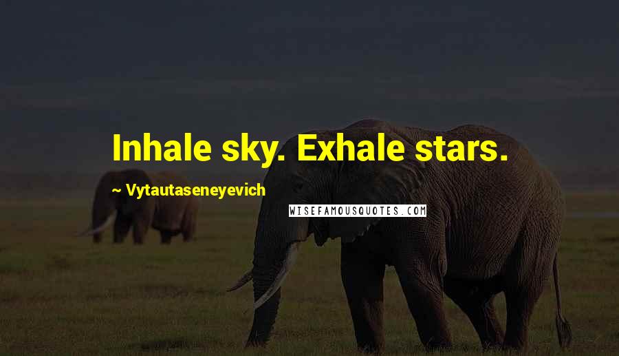 Vytautaseneyevich Quotes: Inhale sky. Exhale stars.