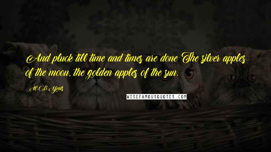 W.B.Yeats Quotes: And pluck till time and times are done The silver apples of the moon, the golden apples of the sun.