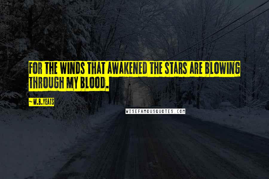 W.B.Yeats Quotes: For the winds that awakened the stars are blowing through my blood.