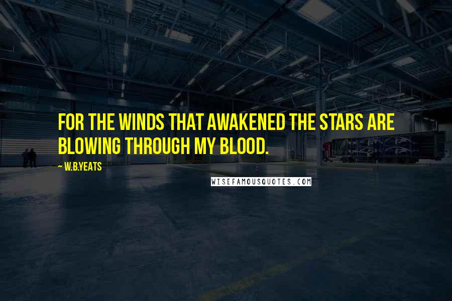 W.B.Yeats Quotes: For the winds that awakened the stars are blowing through my blood.