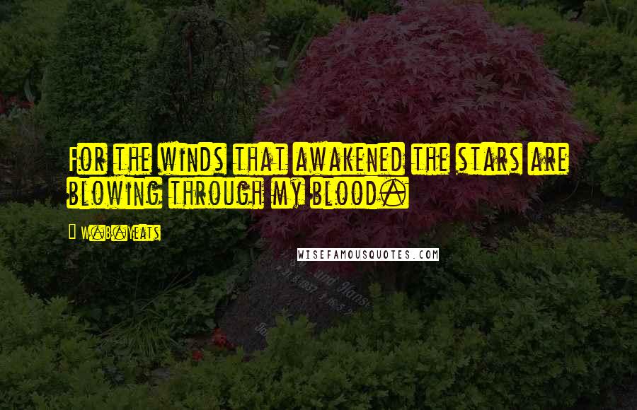 W.B.Yeats Quotes: For the winds that awakened the stars are blowing through my blood.