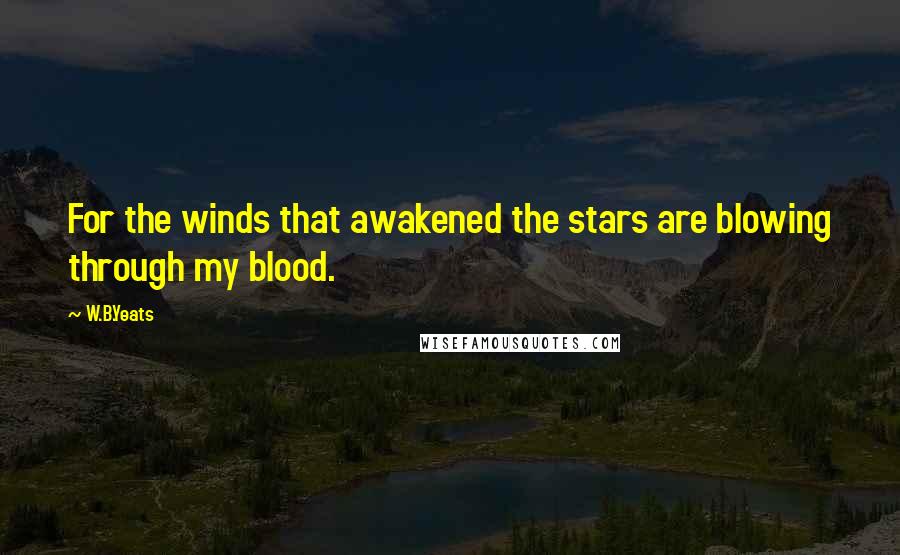 W.B.Yeats Quotes: For the winds that awakened the stars are blowing through my blood.