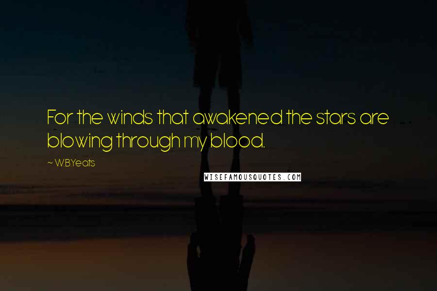 W.B.Yeats Quotes: For the winds that awakened the stars are blowing through my blood.