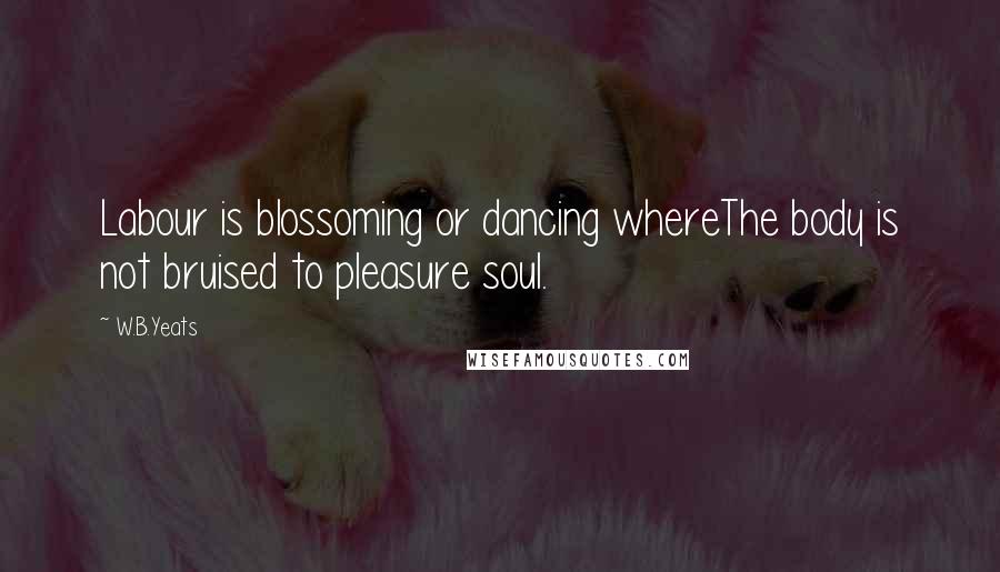 W.B.Yeats Quotes: Labour is blossoming or dancing whereThe body is not bruised to pleasure soul.