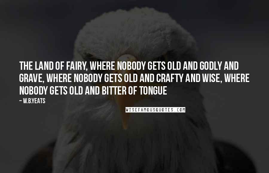 W.B.Yeats Quotes: The land of fairy, where nobody gets old and godly and grave, where nobody gets old and crafty and wise, where nobody gets old and bitter of tongue