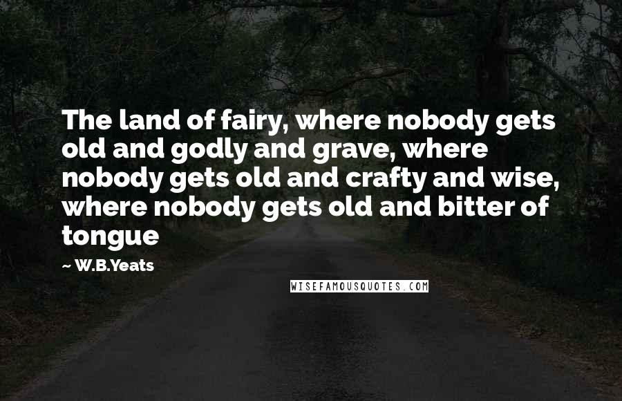 W.B.Yeats Quotes: The land of fairy, where nobody gets old and godly and grave, where nobody gets old and crafty and wise, where nobody gets old and bitter of tongue
