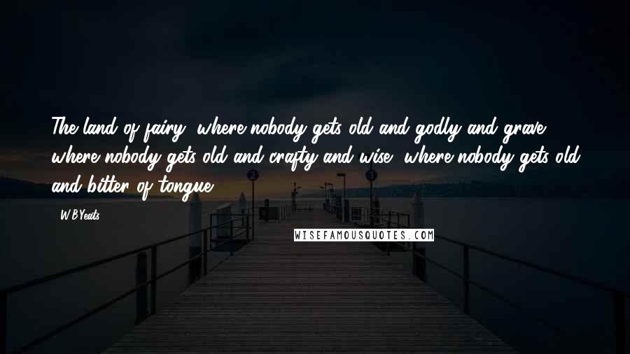 W.B.Yeats Quotes: The land of fairy, where nobody gets old and godly and grave, where nobody gets old and crafty and wise, where nobody gets old and bitter of tongue
