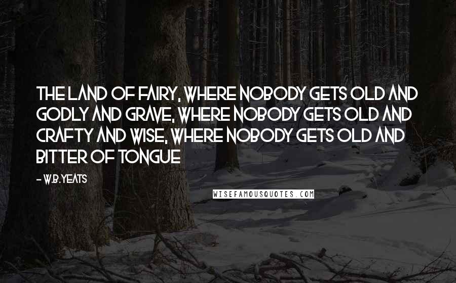 W.B.Yeats Quotes: The land of fairy, where nobody gets old and godly and grave, where nobody gets old and crafty and wise, where nobody gets old and bitter of tongue