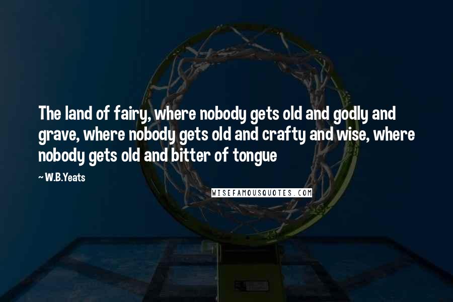 W.B.Yeats Quotes: The land of fairy, where nobody gets old and godly and grave, where nobody gets old and crafty and wise, where nobody gets old and bitter of tongue