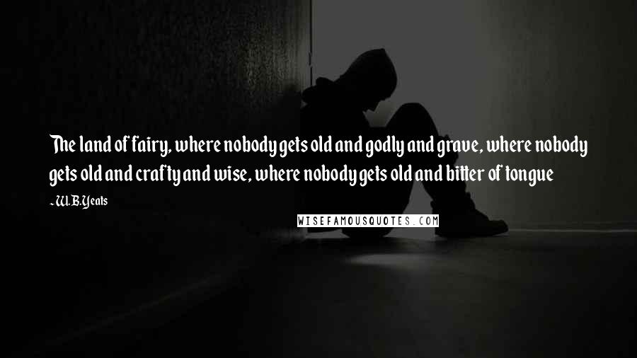 W.B.Yeats Quotes: The land of fairy, where nobody gets old and godly and grave, where nobody gets old and crafty and wise, where nobody gets old and bitter of tongue