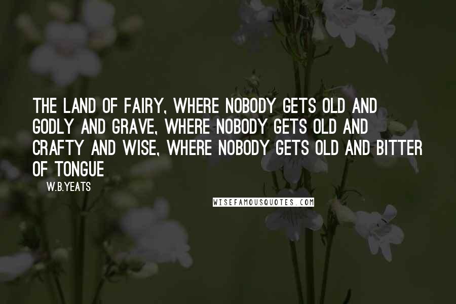 W.B.Yeats Quotes: The land of fairy, where nobody gets old and godly and grave, where nobody gets old and crafty and wise, where nobody gets old and bitter of tongue