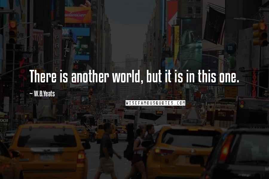 W.B.Yeats Quotes: There is another world, but it is in this one.