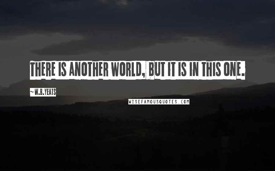 W.B.Yeats Quotes: There is another world, but it is in this one.