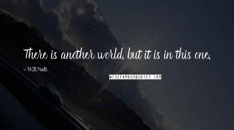 W.B.Yeats Quotes: There is another world, but it is in this one.