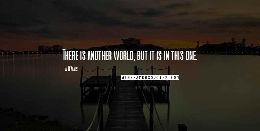 W.B.Yeats Quotes: There is another world, but it is in this one.