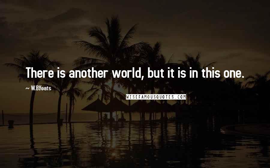 W.B.Yeats Quotes: There is another world, but it is in this one.