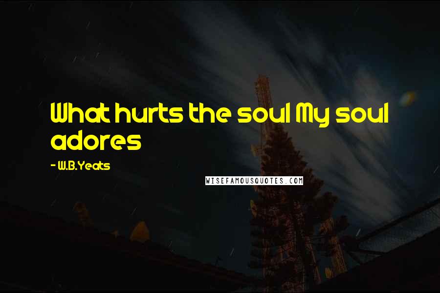 W.B.Yeats Quotes: What hurts the soul My soul adores