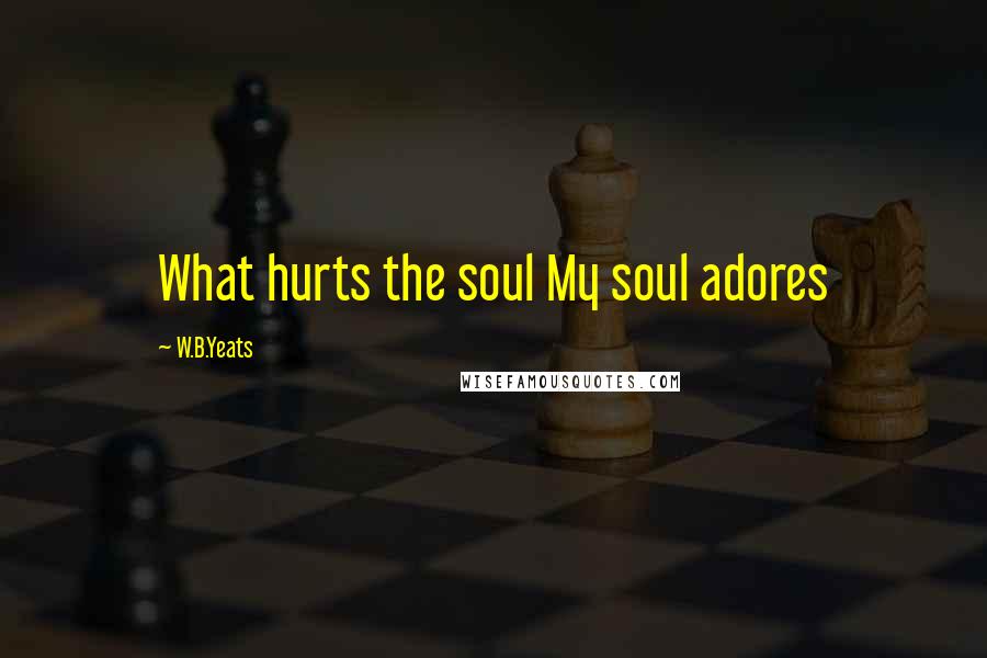 W.B.Yeats Quotes: What hurts the soul My soul adores