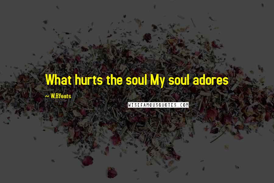 W.B.Yeats Quotes: What hurts the soul My soul adores