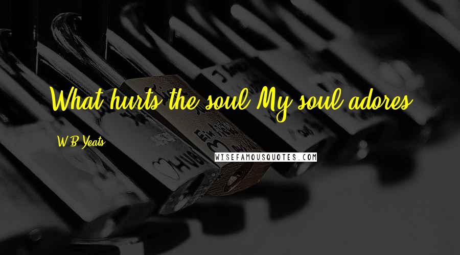 W.B.Yeats Quotes: What hurts the soul My soul adores