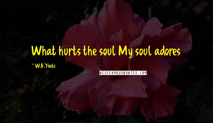 W.B.Yeats Quotes: What hurts the soul My soul adores